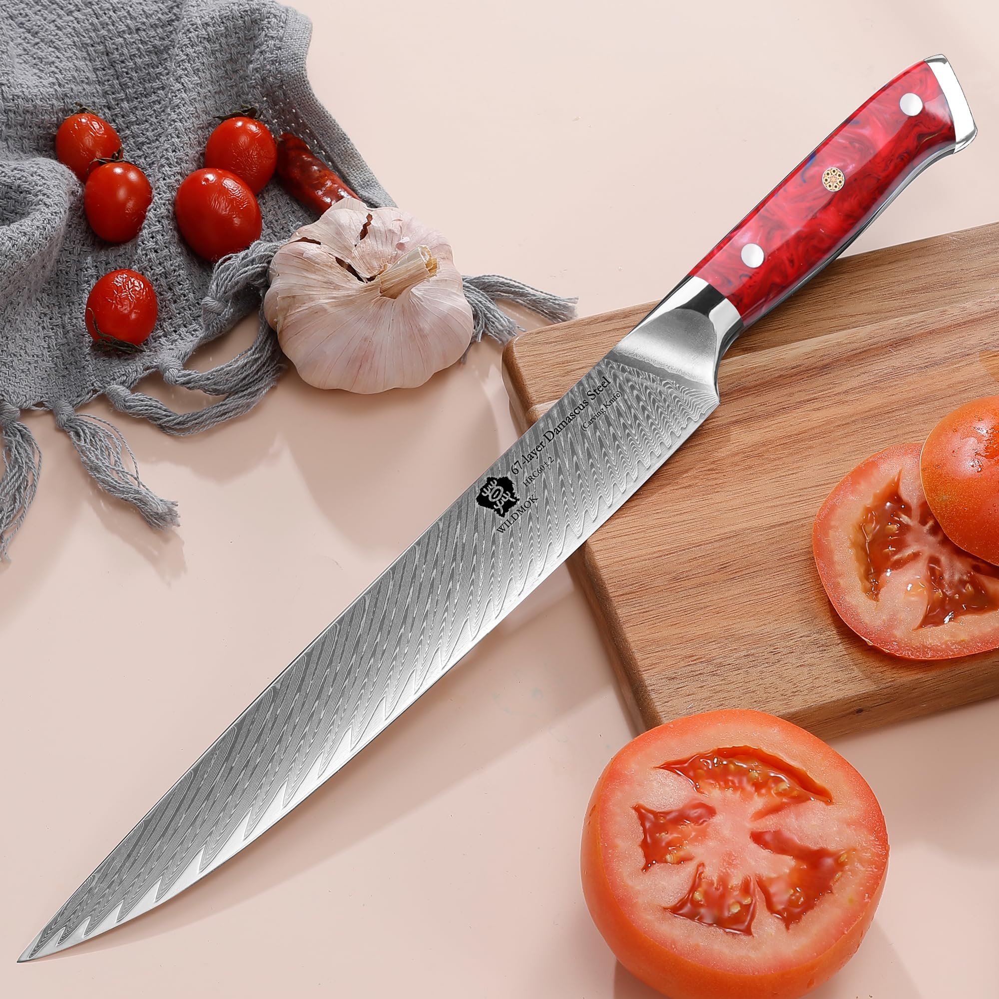 WILDMOK Damascus Carving Knife - 9 Inch -5 WILDMOK Damascus Carving Knife - 9 Inch -5