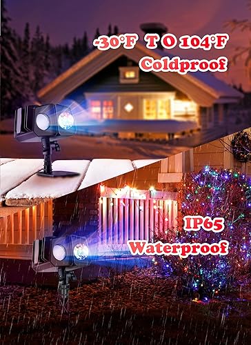 Miniatura 4 de Proyector de luces de Navidad para exteriores, 26 efectos HD (ondas oceánicas 3D + patrones), impermeables, con temporizador, luces de proyector de