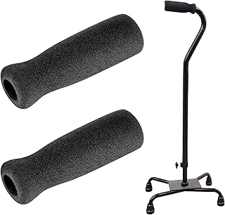 Cane Grip Replacement Cane Grip Foam Cane Handle Grip Replacement Offset Cane Grips Walking Cane Hand Grip Foam Handle for Cane Bicycle Handlebars 4.53 x 0.98 x 0.98 Inch, Black (2 Pieces)