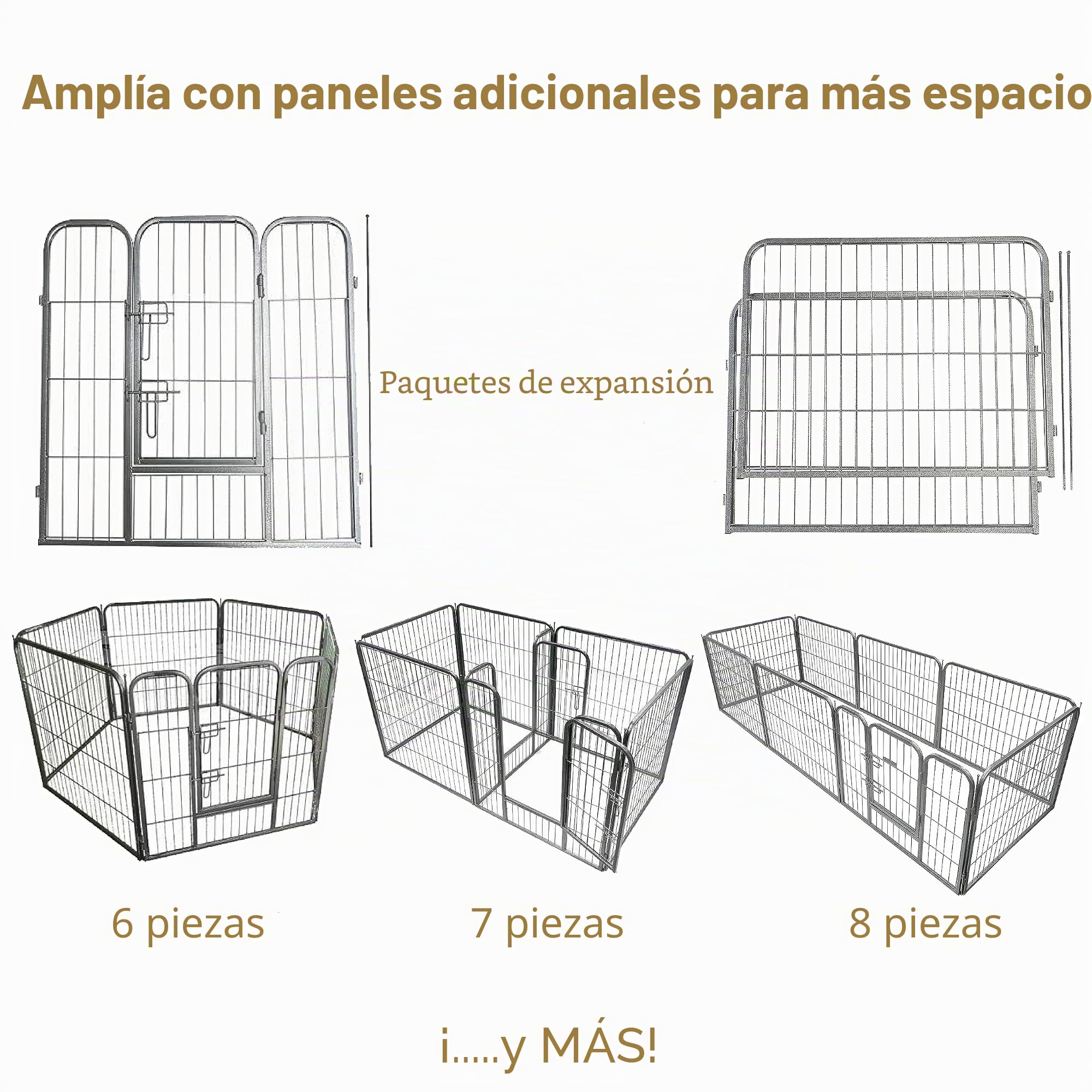 Ellie-Bo - Jaula corral modular para mascotas, 8 piezas, resistente, 120 cm de altura