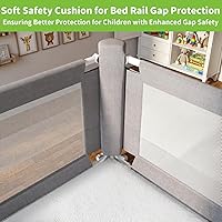 Vista 3 de Barandilla de cama de 3 piezas de tamaño individual para niños pequeños, protector de riel ajustable para cama de bebé, riel de seguridad para cama