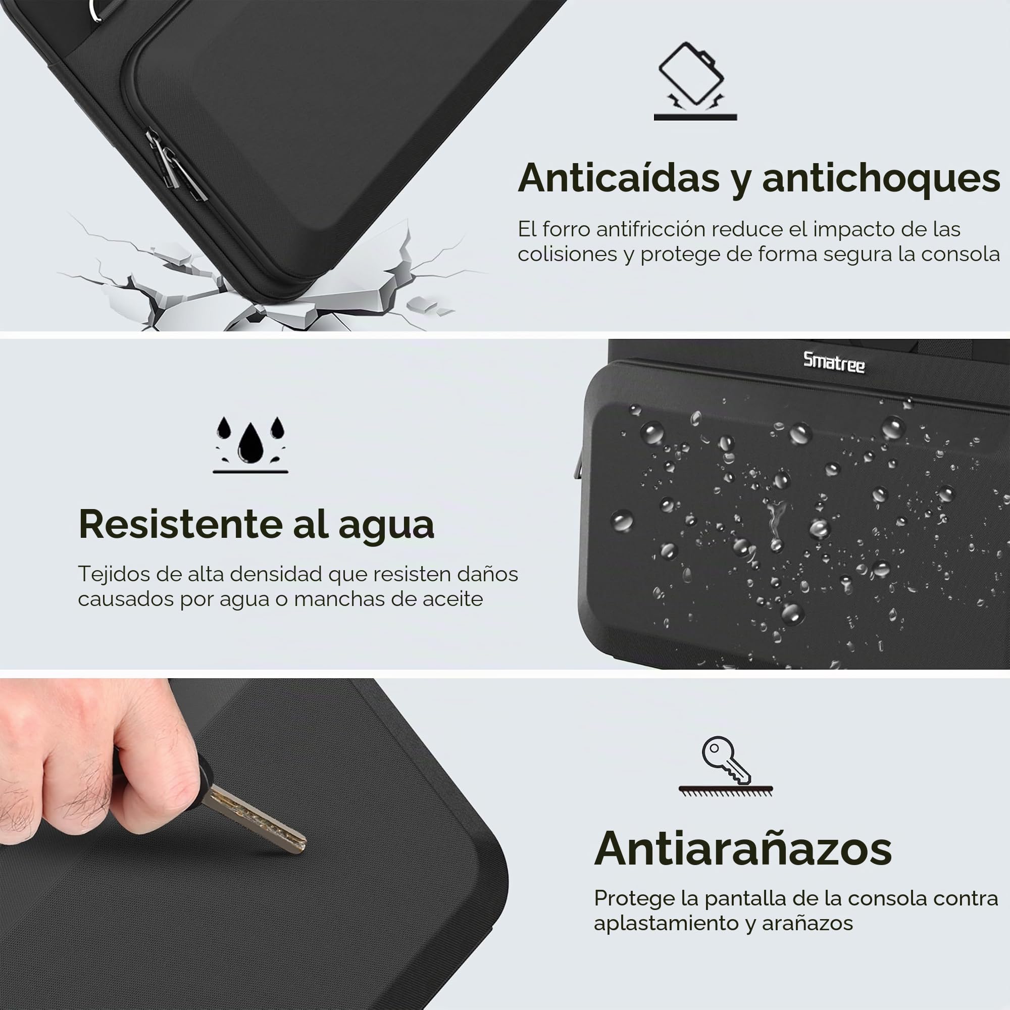 Smatree CityShield Funda para Portátil con Hombro para 16 pulgadas ASUS TUF Gaming A16 2025/2024, para ROG Strix SCAR 16 2025,para 15,6-16 pulgadas ASUS ROG Zephyrus DUO 15 SE/16 2023/2022/2021 (MC04)