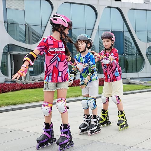 Miniatura 6 de SKT HP Kids Rollerblades for Girls Adjustable Inline Skates for Boys with Light Up Wheels Beginner Kids Roller Blades Toddler Rollerblades with 82A