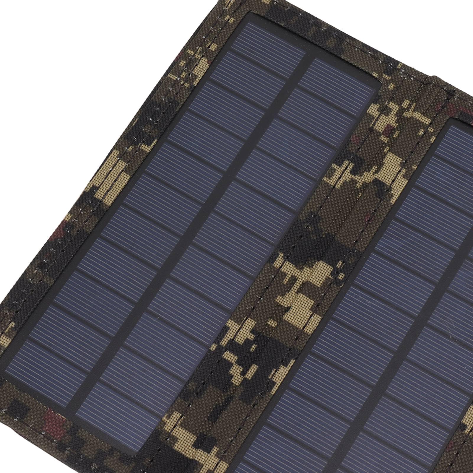 50W 18V Panneau Solaire Pliable Portable, Chargeur Solaire Extérieur avec 5 Panneaux Solaires Pliables, Compatible avec Smartphones et Ordinateurs Portables(Camouflage)