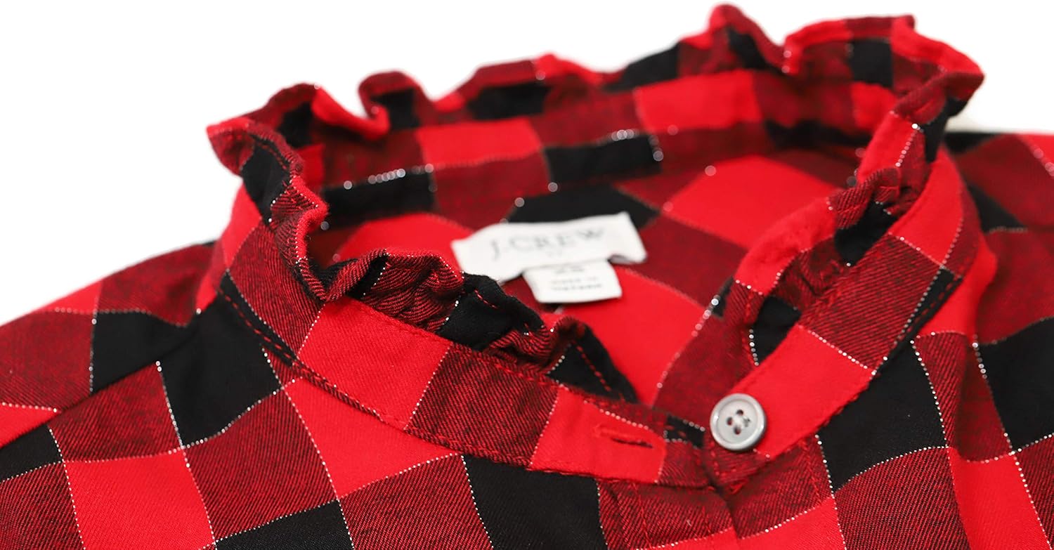 J.Crew Mercantile Women's Long Sleeve Ruffle Flannel Shirt - Image 2
