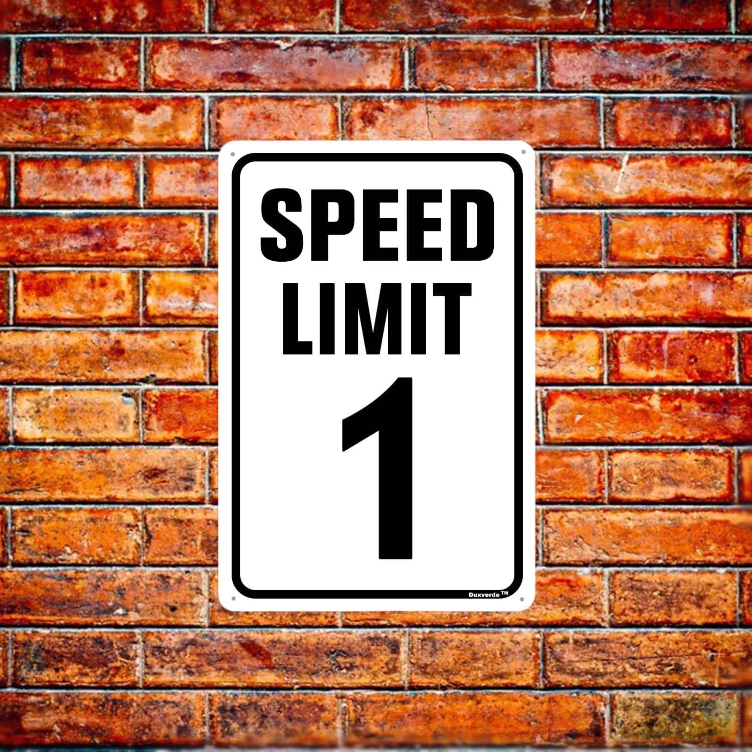 5 Pack 12"x16" Speed Limit 1 Sign, Warning Slow Down Sign Traffic Road Street Signs, Aluminum Speed Limit 1 Signs for Outdoor Use, Fade Resistant, White Black
