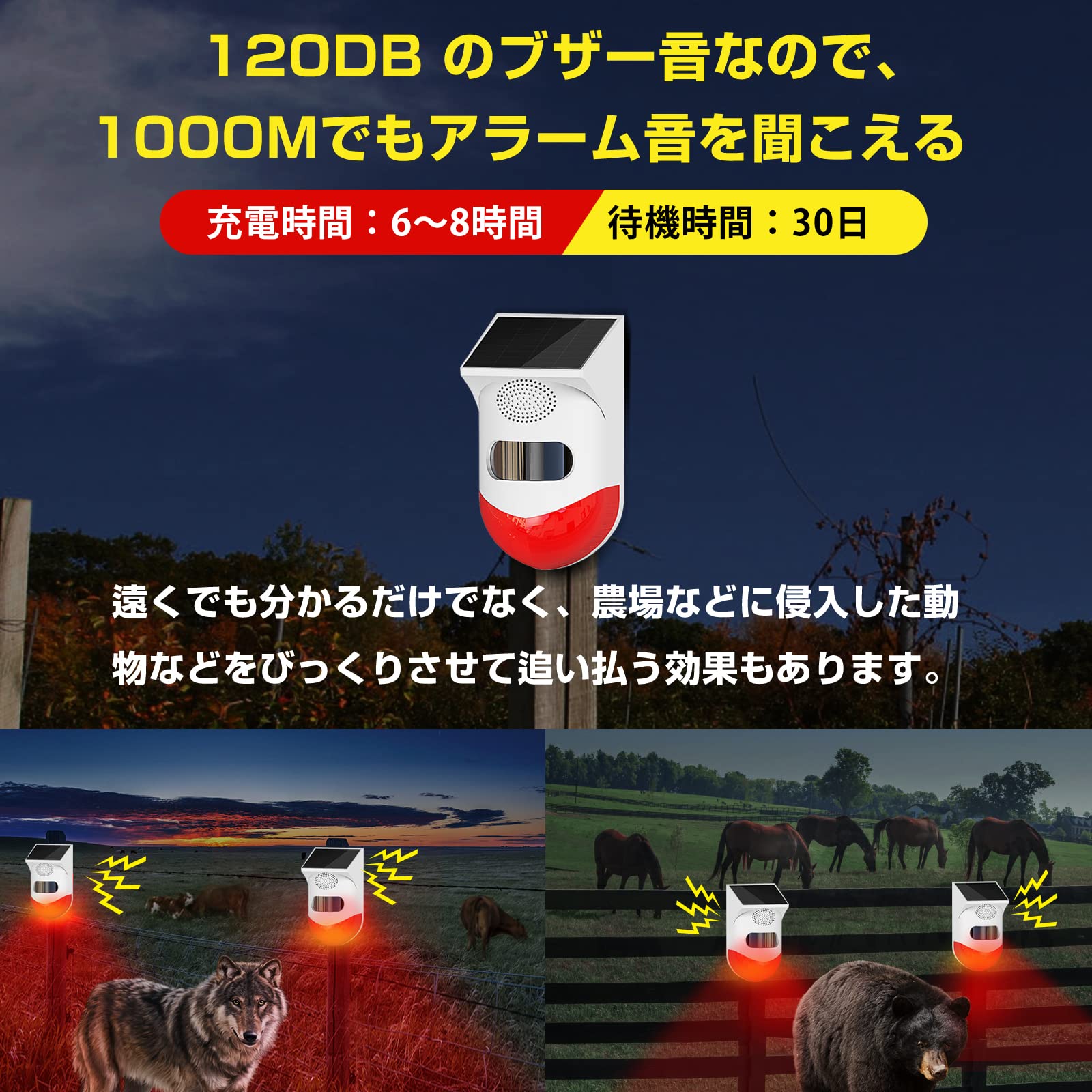 Amazon.co.jp : DAYTECH ソーラー 防犯アラーム LEDソーラーライト 人 