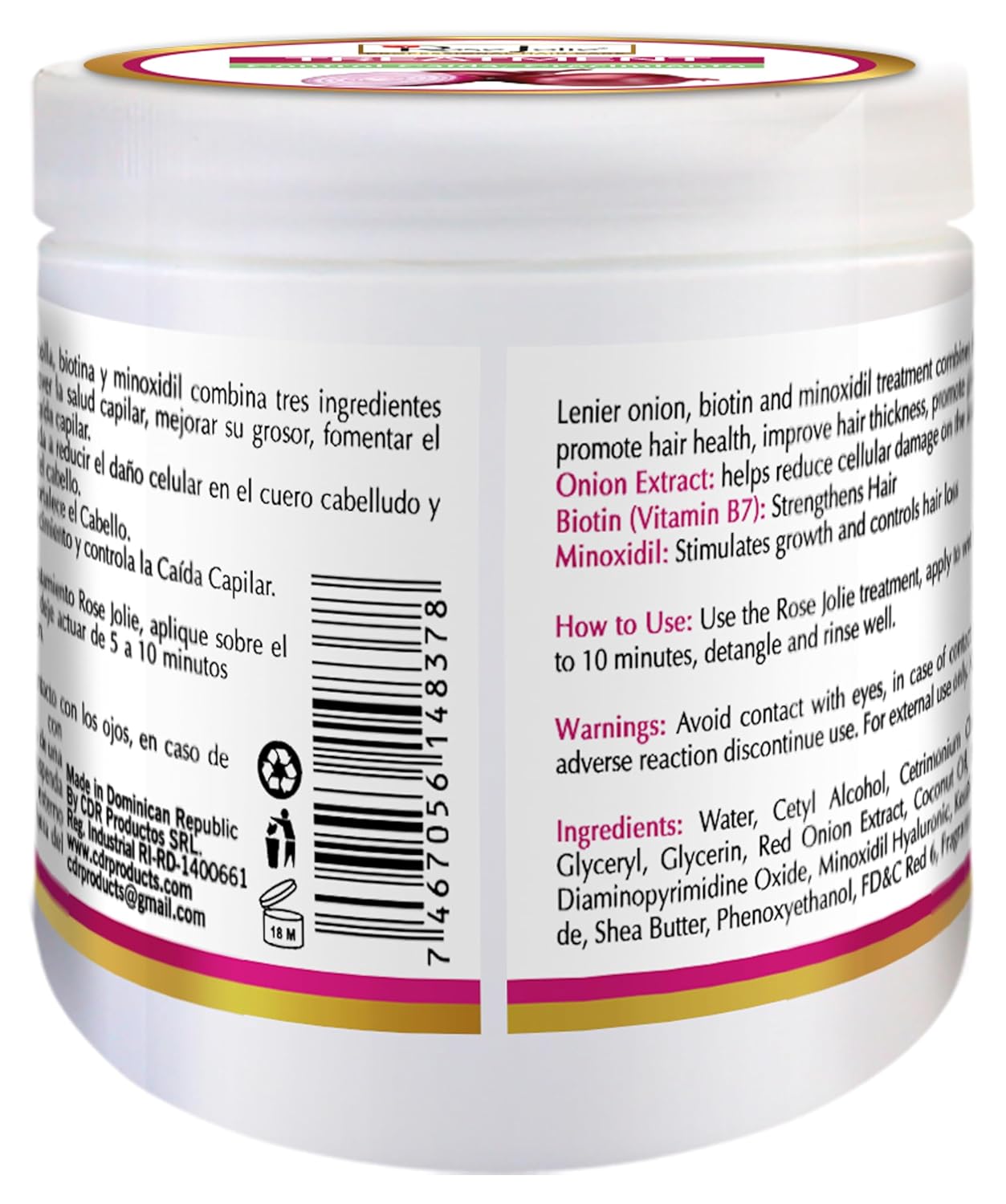 Rose Jolie Onion & Biotin Hair Treatment | Hair Fall Control & Growth Support | Deep Repair for Dry or Damaged Hair | Sulfate-Free, Salt-Free, Paraben-Free | No Onion Smell | 16 fl oz - Image 9