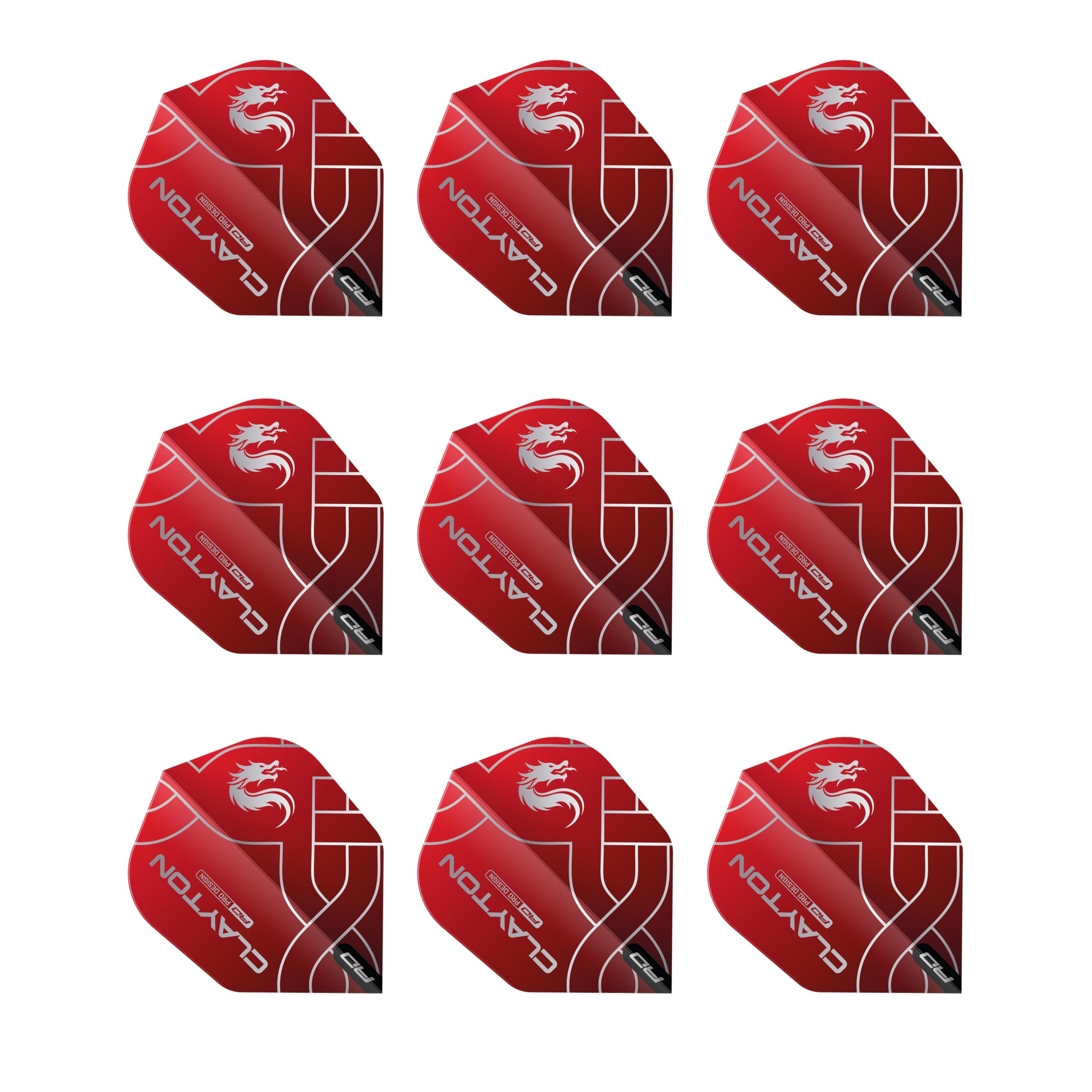 RED DRAGON Professional Player Jonny Clayton Hardcore Shape No. 6 Extra Thick - 100 Micron - Dart Flights 3 Sets Per Pack (9 Dart Flights in total)