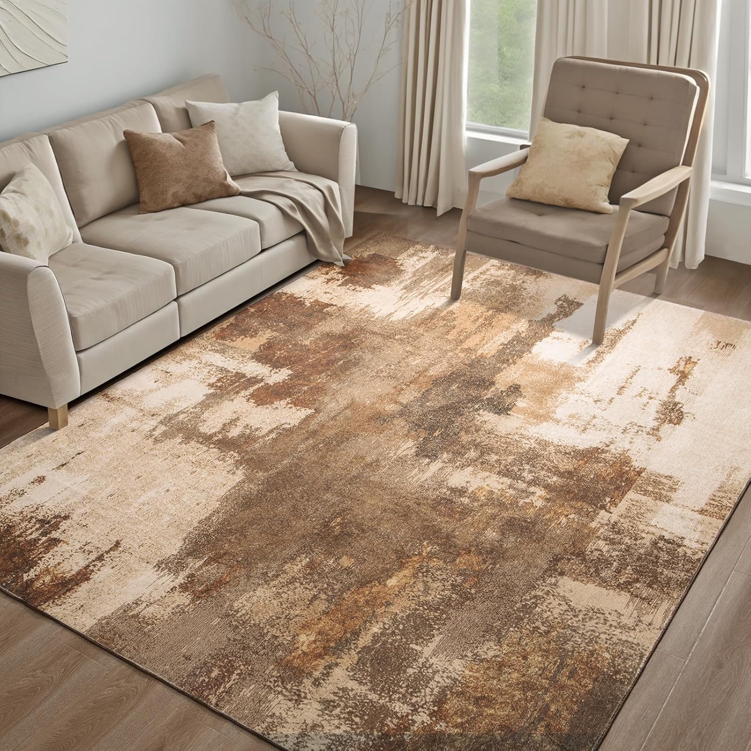 Tapis de sol lavable marron 70 x 120 cm pour sublimer votre commode de chambre
