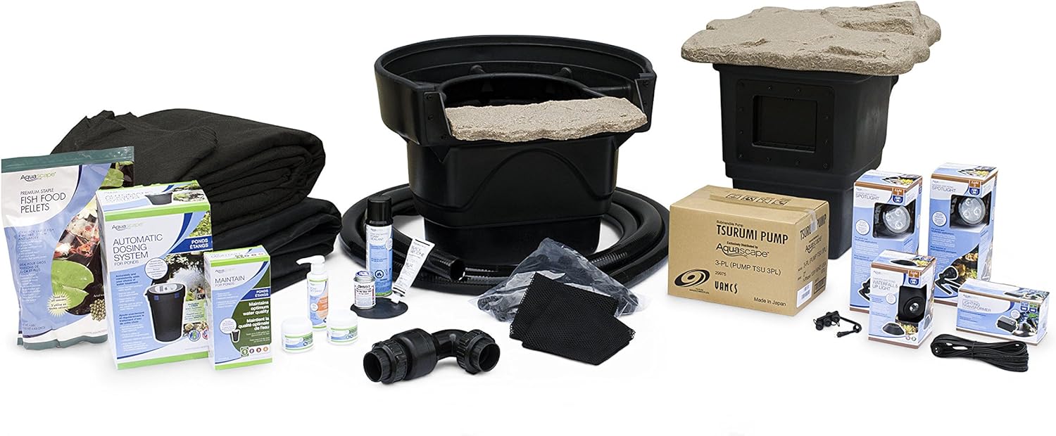 Aquascape 53035 Complete Pond Kit 11 Feet x 16 Feet | Medium | 3PL - 3000 Water Pump