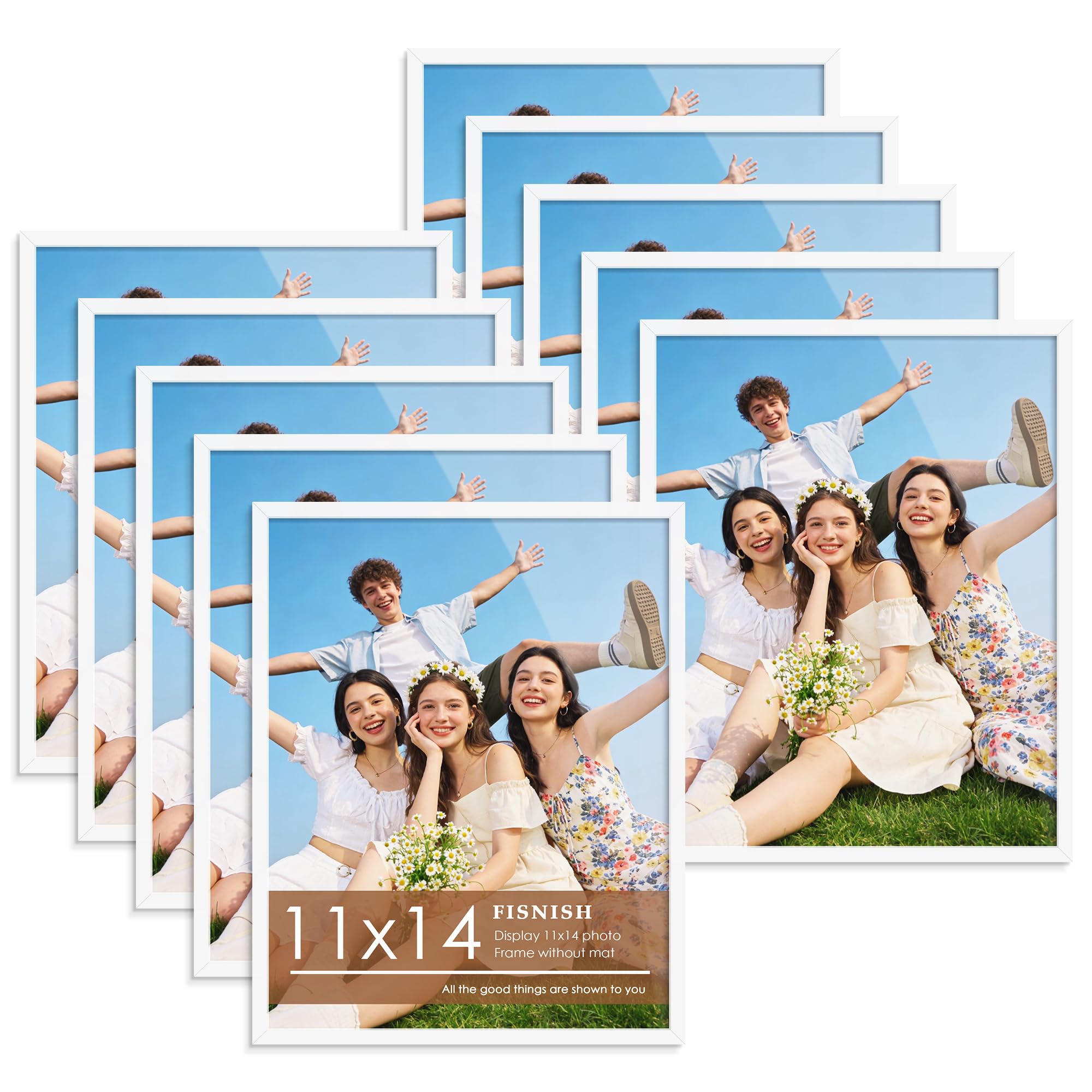 Photo 1 of Fisnish 11x14 Picture Frame Set of 10 (White)