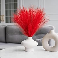 Vista 14 de Decoración de hierba de las pampas, 6 tallos de 18 pulgadas de hierba pomposa, arreglo floral pequeño y relleno de jarrón para decoración bohemia