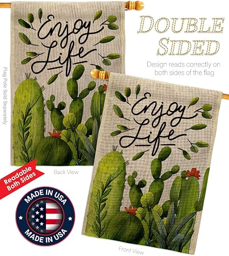 Miniatura 3 de Breeze Decor Cactus Life Burlap Garden House Flag Kit Regional Southwest Desert Country Succulent Particular Area Decoration Banner Small Yard Gift