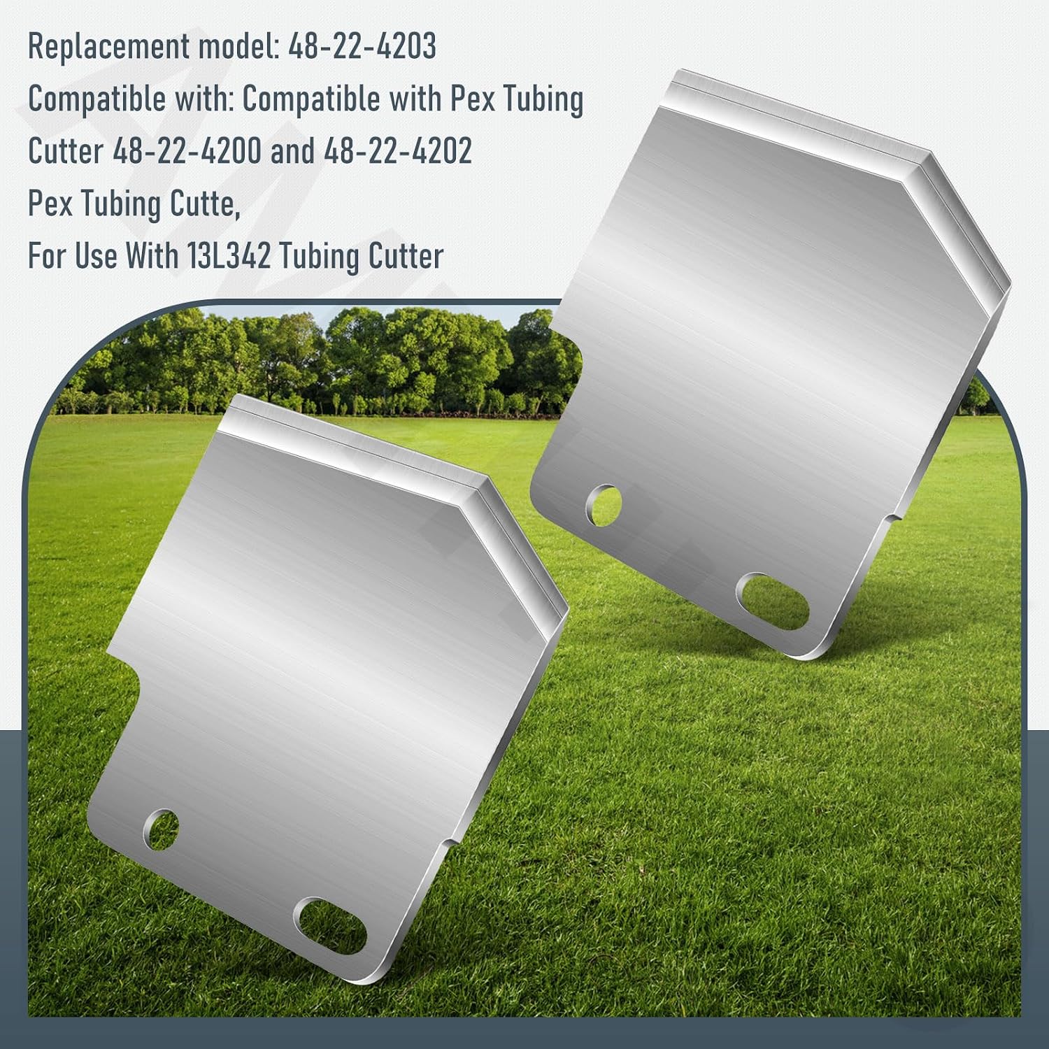 2 Pcs 48-22-4203 Pex & Tubing Cutter Replacement Blade Fits 48-22-4200, 48-22-4202 Tubing Cutters, For Use With 13L342 Tubing Cutter | Cuts up to 1" Rubber and Plastic Tubing and PEX-a Tubing, Double-Ground V-Shaped Blade Make your cutting more easier