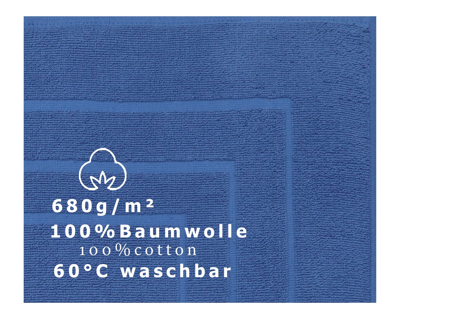 Betz Set di 10 scendibagni PALERMO misure 60 x 60 cm 100% cotone tappeto da bagno tappeto da doccia qualità 680 g/m² colore blu