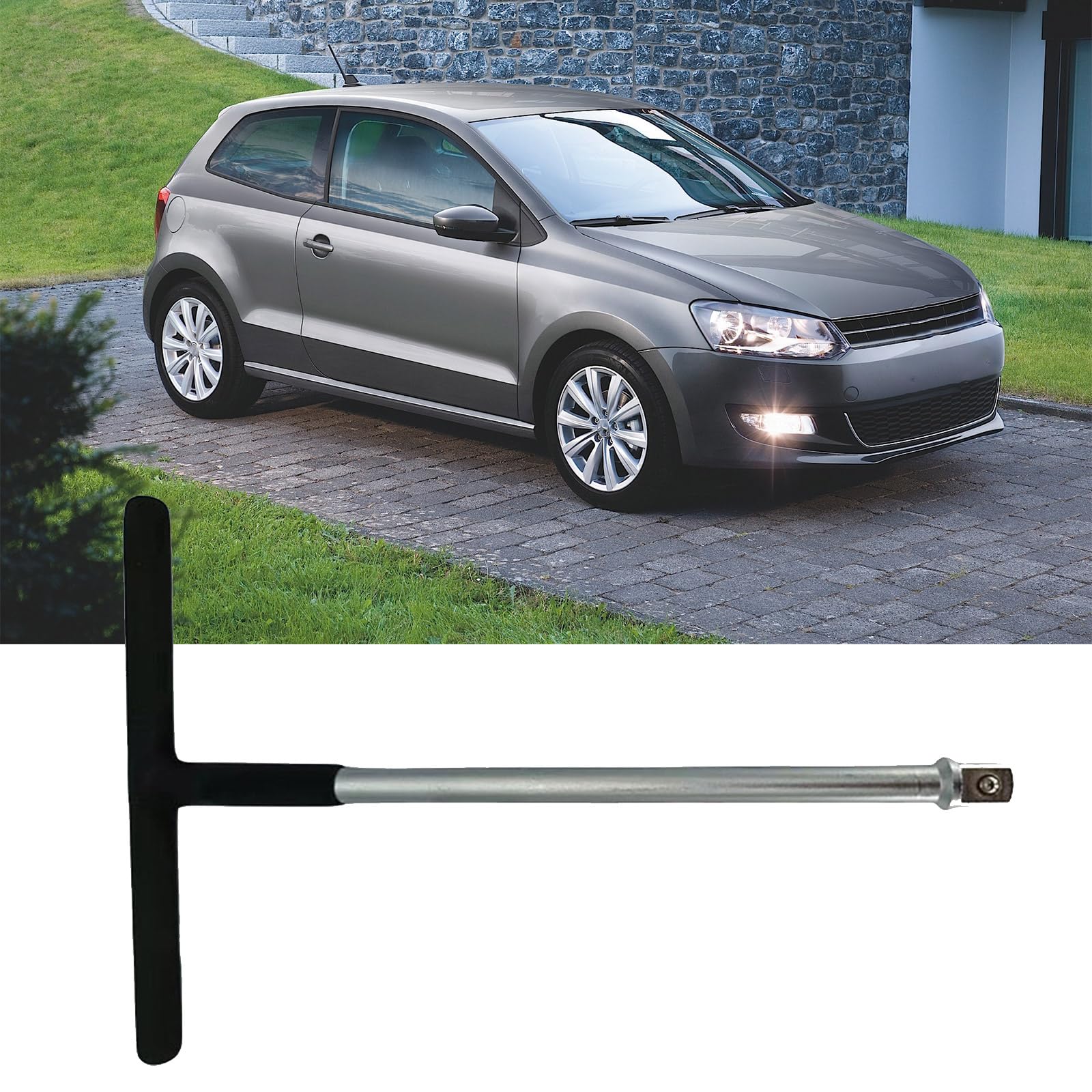 Clé en T avec entraînement 1/2" et grande portée en acier chromé pour voiture et outil de réparation
