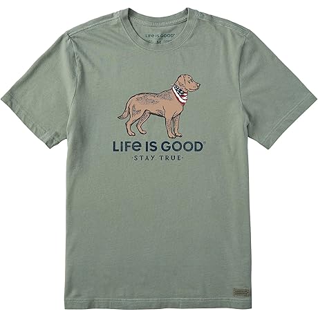 Life is Good Men's "Stay True" Dog Short Sleeve Crusher Tee