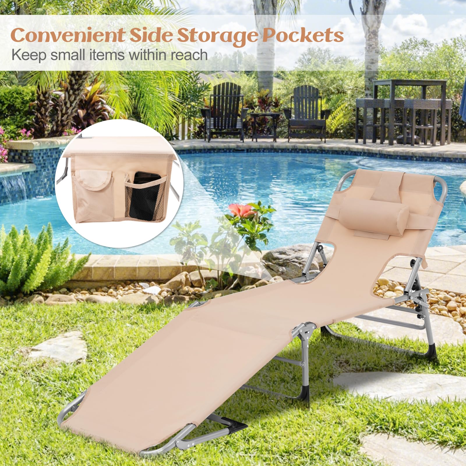 Recliner Chair Chaise Longue Beach Beach Lounge Chair Patio Lounge