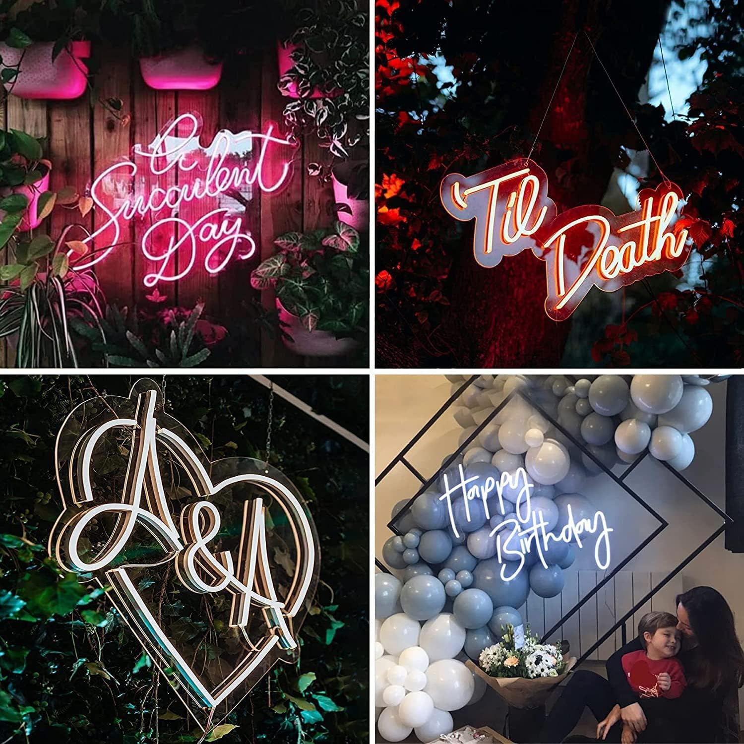 Custom Neon Signs - LED Wedding Custom Neon Name Initials Sign for Wall Decor, Personalized Neon Name Lights for Bedroom Home Decor Birthday Party Business Large Neon Sign (Custom Neon Signs)