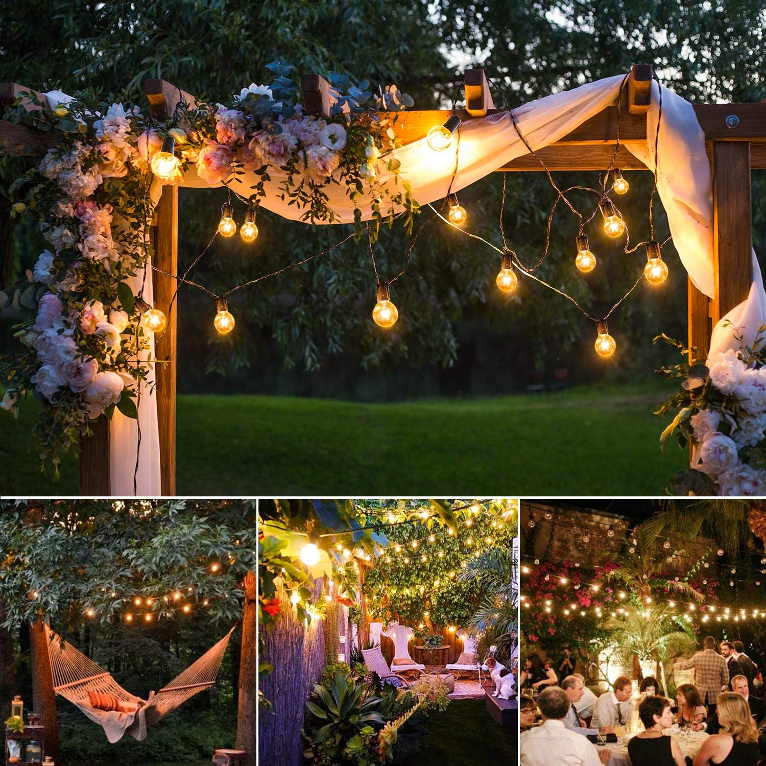 Avoalre G45 Catena Luminosa Esterno, 12M 30+3 | IP65 Impermeabile Luci da Esterno Collegabili, Lucine da Esterno Giardino per Casa Feste Matrimonio Giardino Gazebo