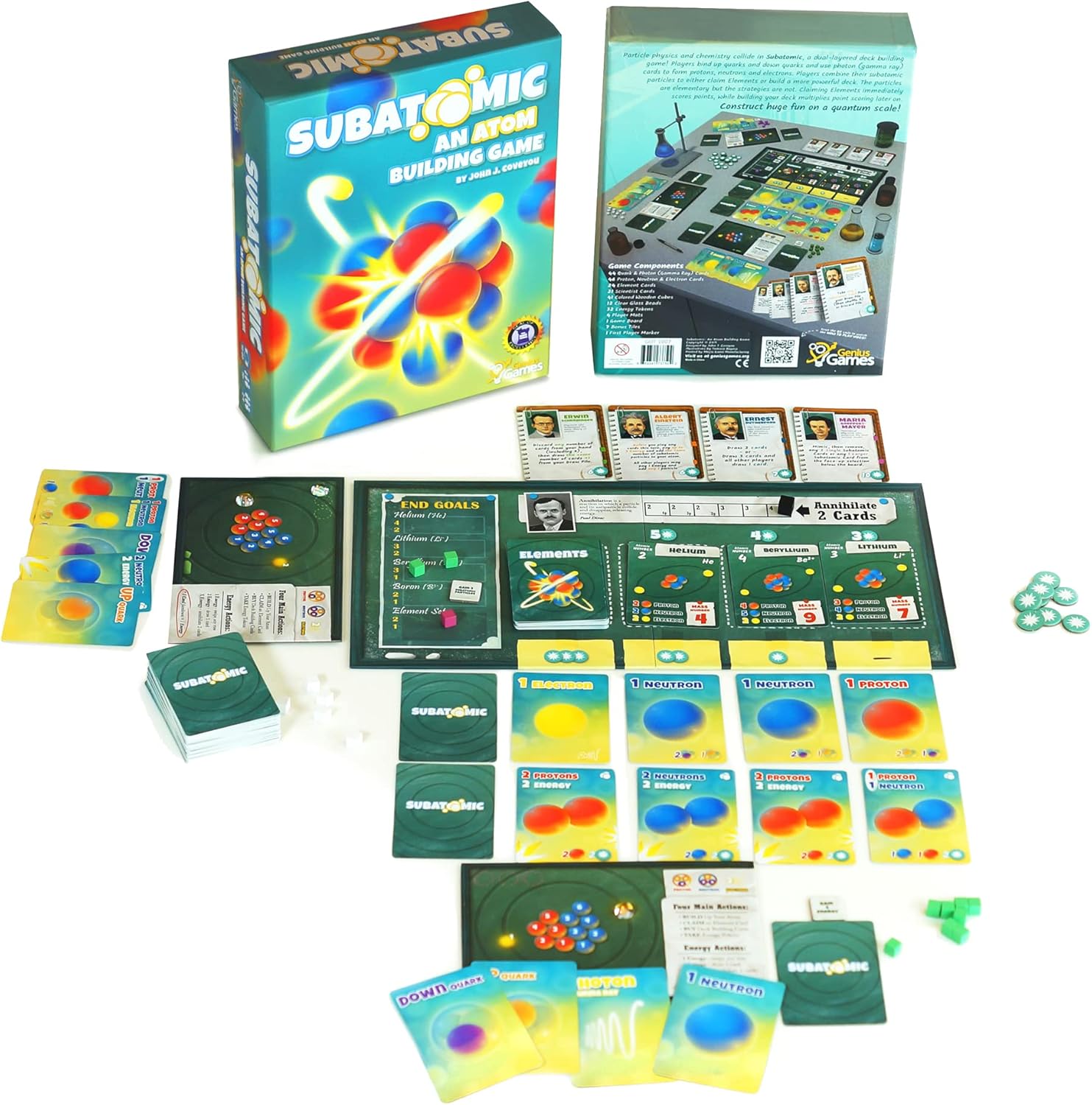 Subatomic: an Atom Building Game (2nd Edition) | A Chemistry Game About Elements, Protons, Neutrons, and Electrons | Educational Science Board Games for Teens, Adults, Classrooms, Schools, and Family