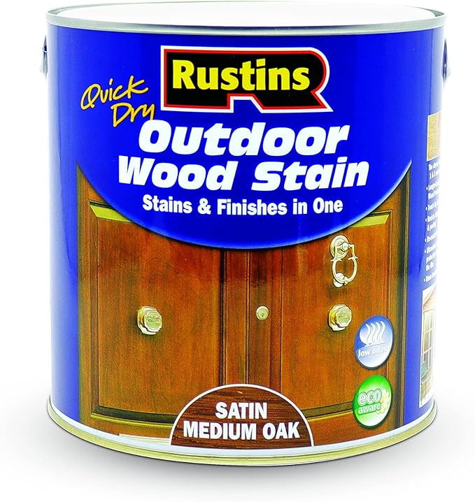 Rustins Esmo2500 2 5l Satin Outdoor Wood Stain Medium Oak Amazon Co Uk Diy Tools Rustins Esmo2500 2 5l Satin Outdoor Wood Stain Medium Oak Amazon Co Uk Diy Tools