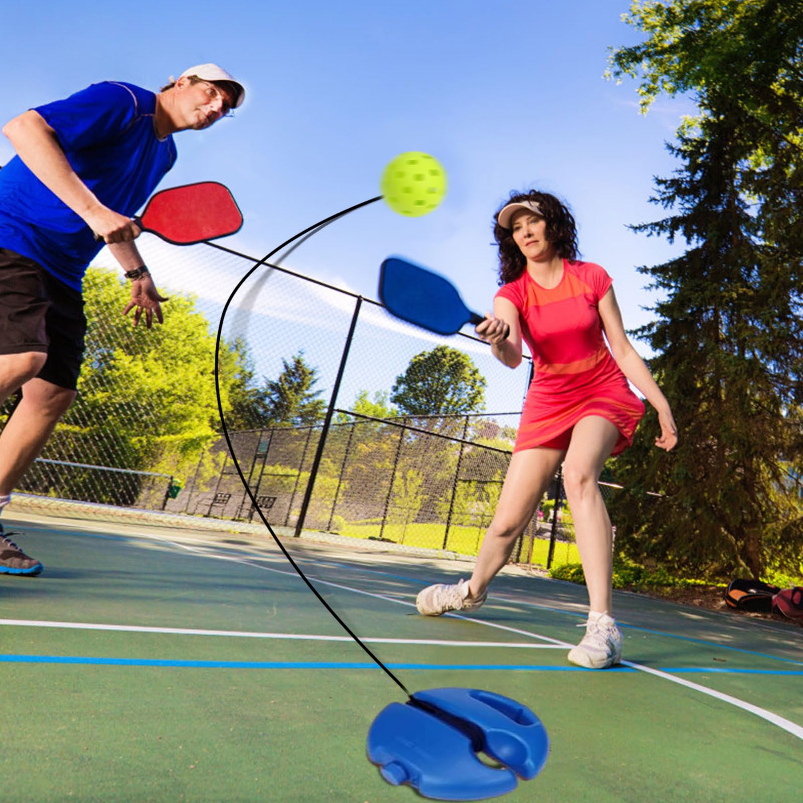 Palla Da Allenamento Per Pickleball - Con Base Ad Acqua, 40 Fori, Per Allenamento Indoor E Outdoor - Foto 11