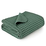 Konssy Waffle Baby Blanket - Soft & Cozy Nursery Swaddle Blanket, Lightweight Toddler Throw for Boys & Girls, Ideal for Wrapping(Green)