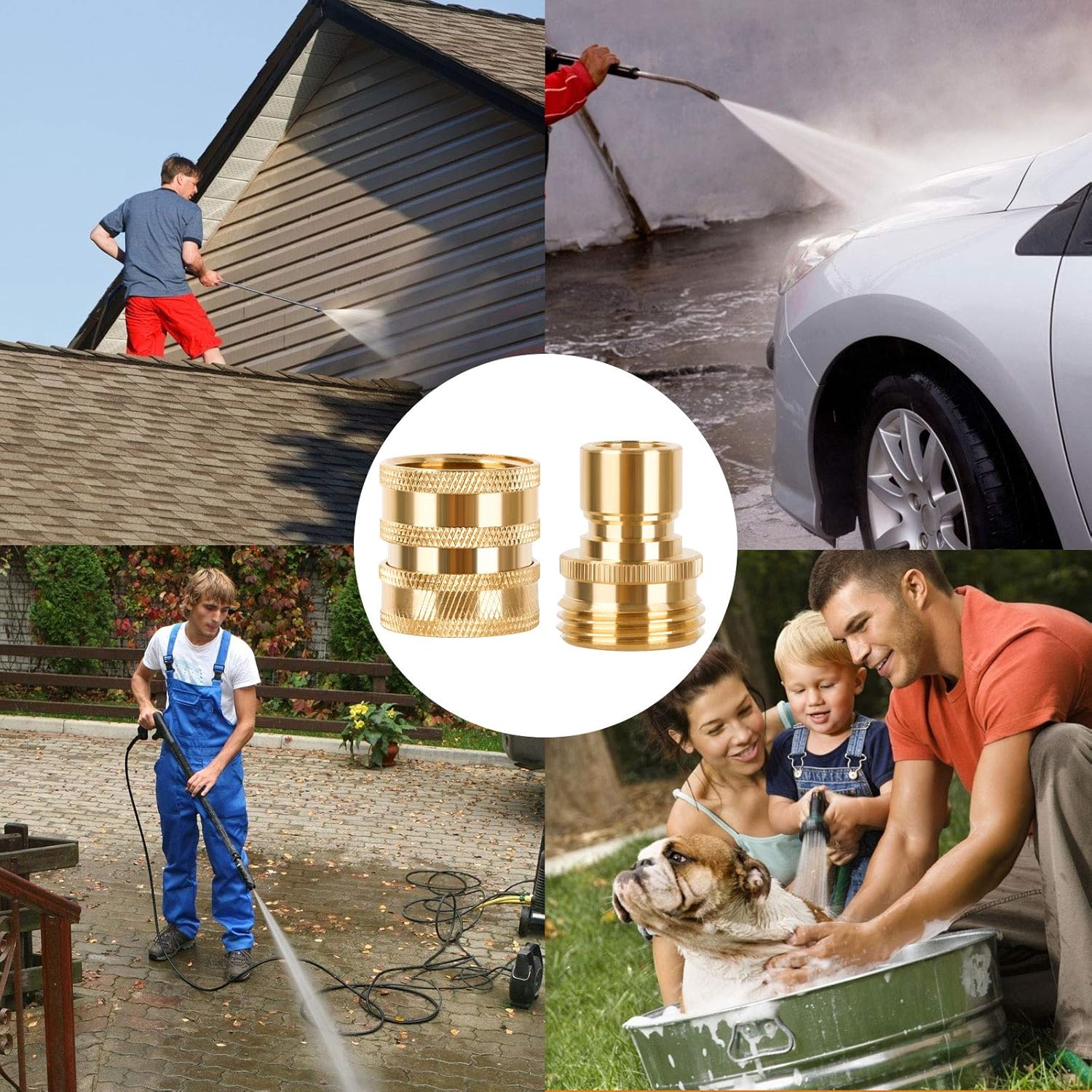 8Pcs Pressure Washer Adapter Set, Quick Disconnect Kit, M22 Swivel to 3/8 Inch Quick Connect Fittings, 3/4 Inch to Quick Release, Male M22 Hose Adapter for Power Washer Gun/Hose, 5000PSI