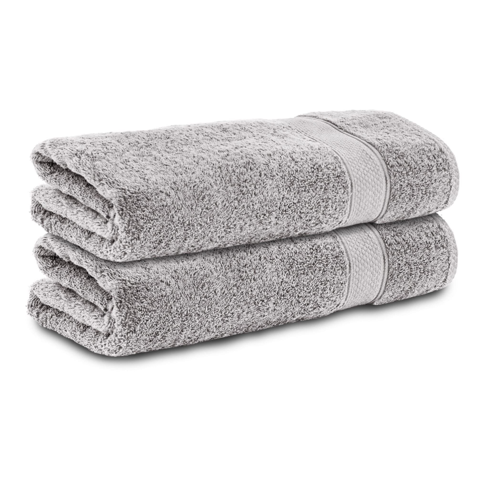 Komfortec Set of 2 Hand Towels 50 x 100 cm 100% Cotton 470 g/m² Terry Cloth Soft Silver