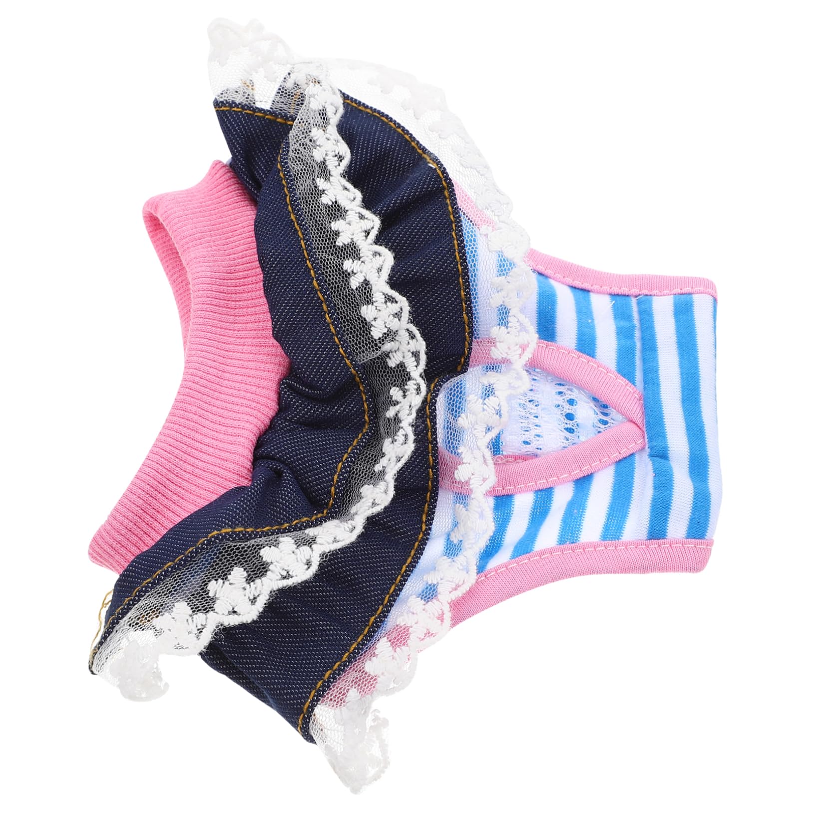 FONDOTIN Adorable Pet Sanitary Panties for Female Dogs Stylish Diaper with Lace Design Comfortable Washable Period Panties for Daily Use