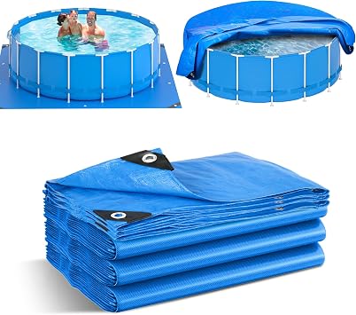 EPN Pool Liner Pad for Above Ground Pools - Extra Large Swimming Pool Ground Mat for Puncture Protection, Heavy Duty Ground Cloth, Extend Liner Life, Durable Pool Tarp Mat 12FT*12FT