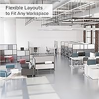 Vista 2 de Workflow - Pared modular Divisor de habitación con pizarra blanca, amortiguación de sonido y paneles acrílicos esmerilados División de oficina
