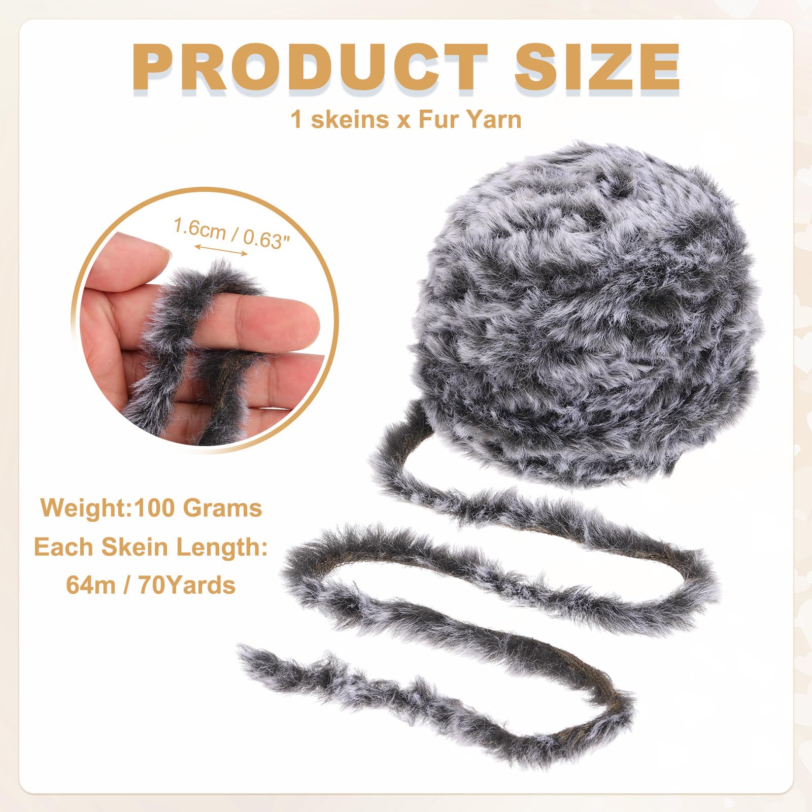 PATIKIL 70 Yards Fur Yarn - Image 2