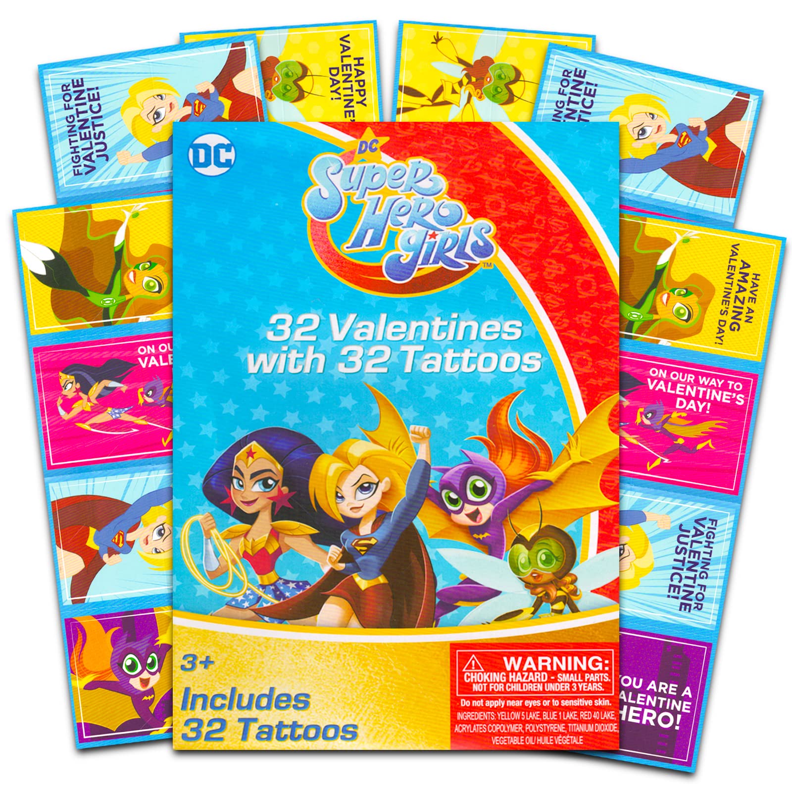 Photo 1 of Justice League Super Heros Valentines Day Cards with Stickers, 32 Count