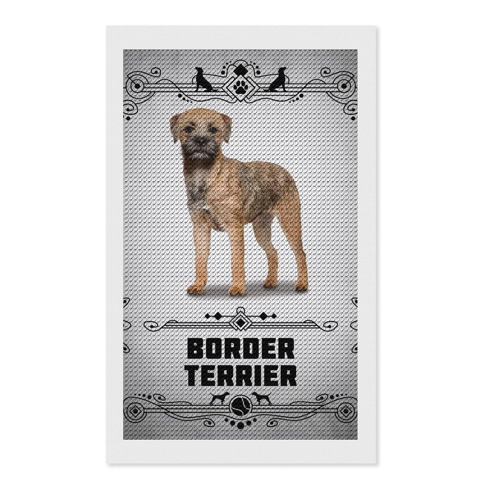 Junmoney Border Terrier Diamond Painting Kit 12"x20", Festive Craft Gift, Bedroom Decor, Full Kit Included, Creative Gift Idea