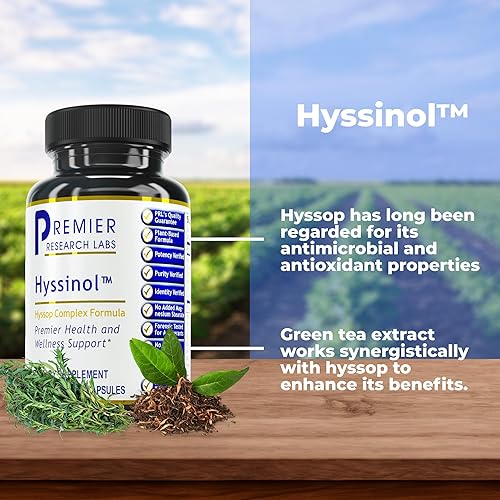 Miniatura 2 de Premier Research Labs Hyssinol - Apoya la salud del corazón - Fórmula compleja de hisopo vegano puro - Cuenta con hisopo orgánico, extracto de té