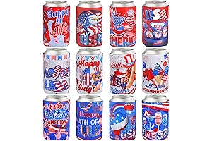 HOWAF 4th of July Patriotic Can Cooler Sleeves - Keeps Drinks Cold...