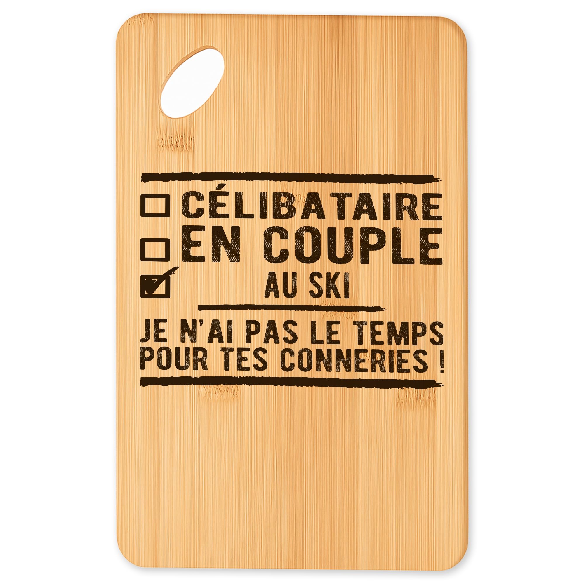 Planche à découper au ski en bambou naturel pour service barbecue