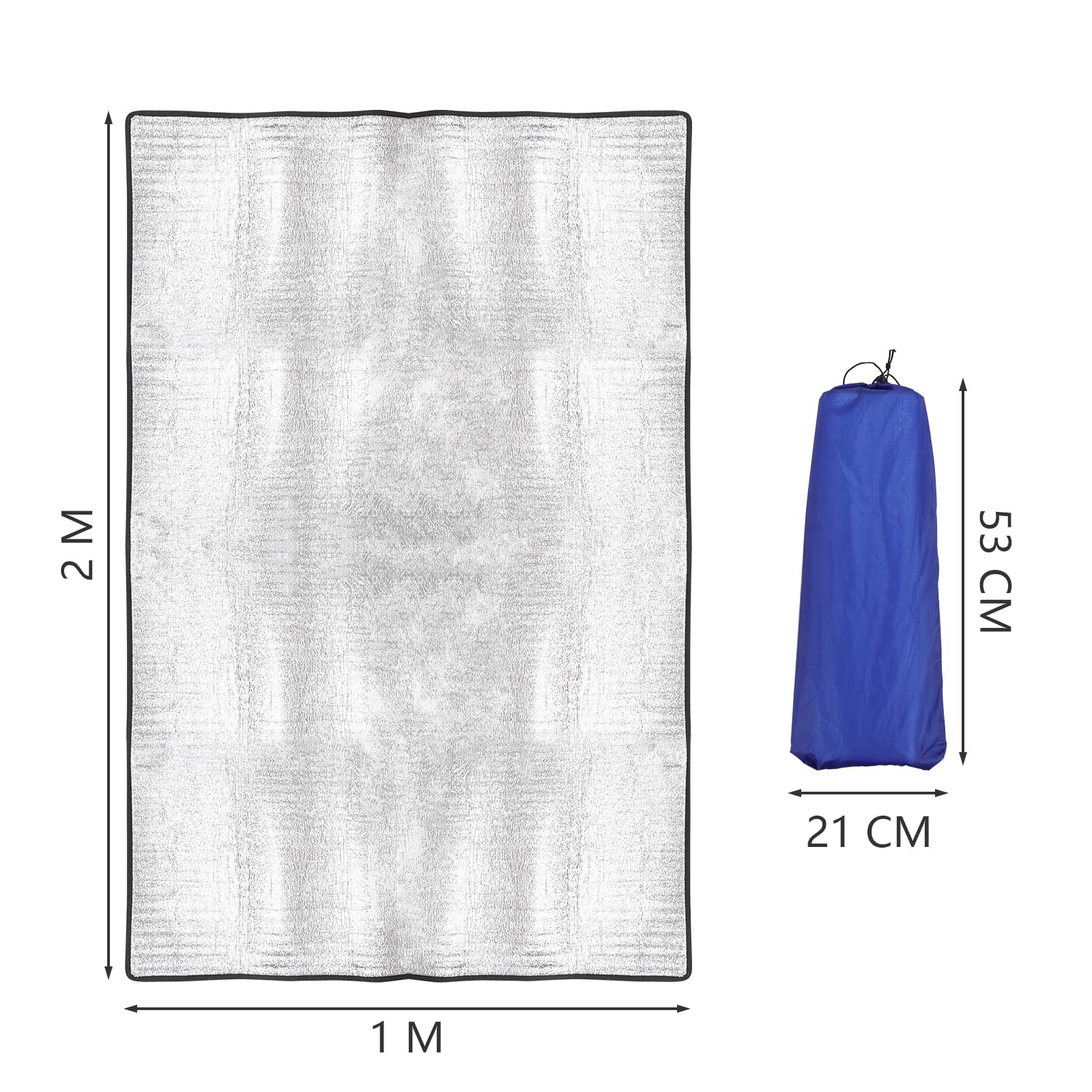 Alu Isomatte Schaummatten 100 x 200cm Faltbar Isoliermatte Camping Zeltmatte Wasserdicht Thermomatte Bodenmatte Outdoor Ultraleicht Isolierdecke Schlafmatte Wärmeisolierend Camping Matte