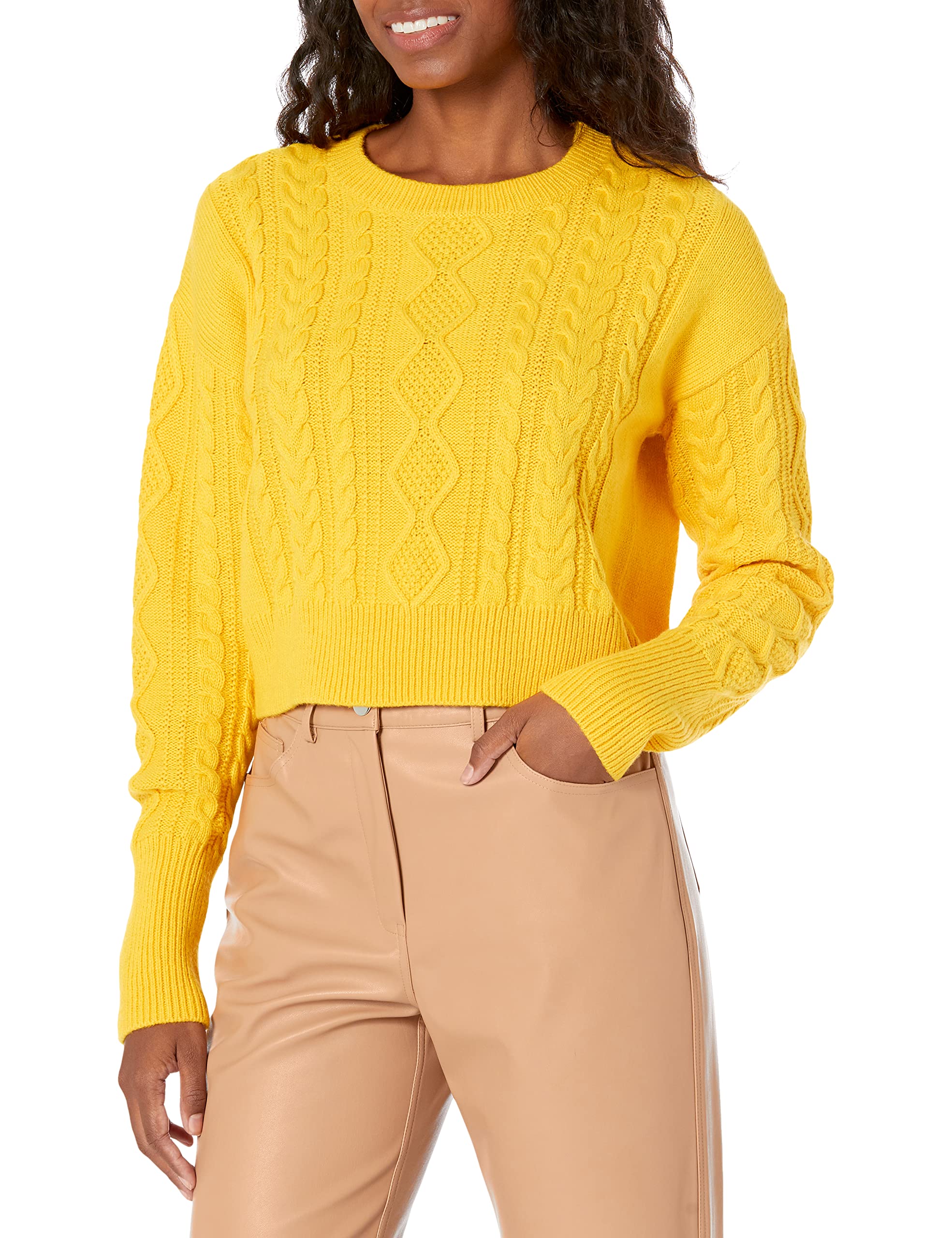 The Drop Women's Waylon Cropped Cable Sweater