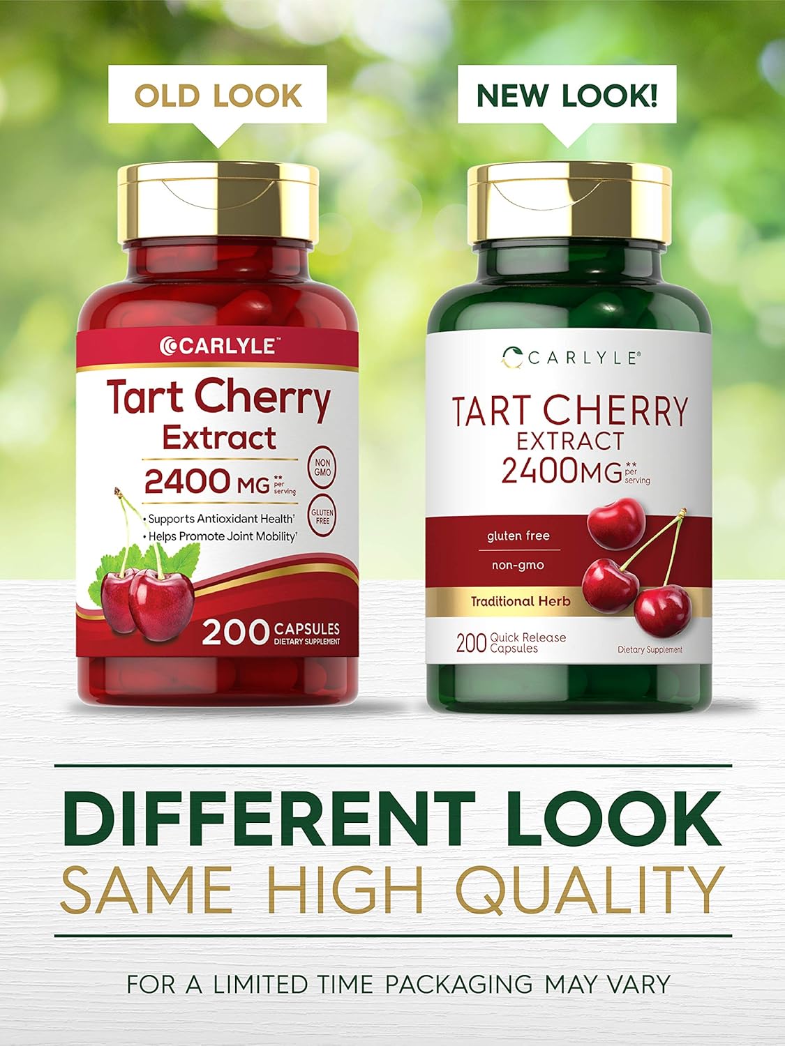 Tart Cherry Extract Capsules | 2400mg | 200 Count | Non-GMO and Gluten Free Formula | Traditional Herb Supplement | by Carlyle : Health & Household