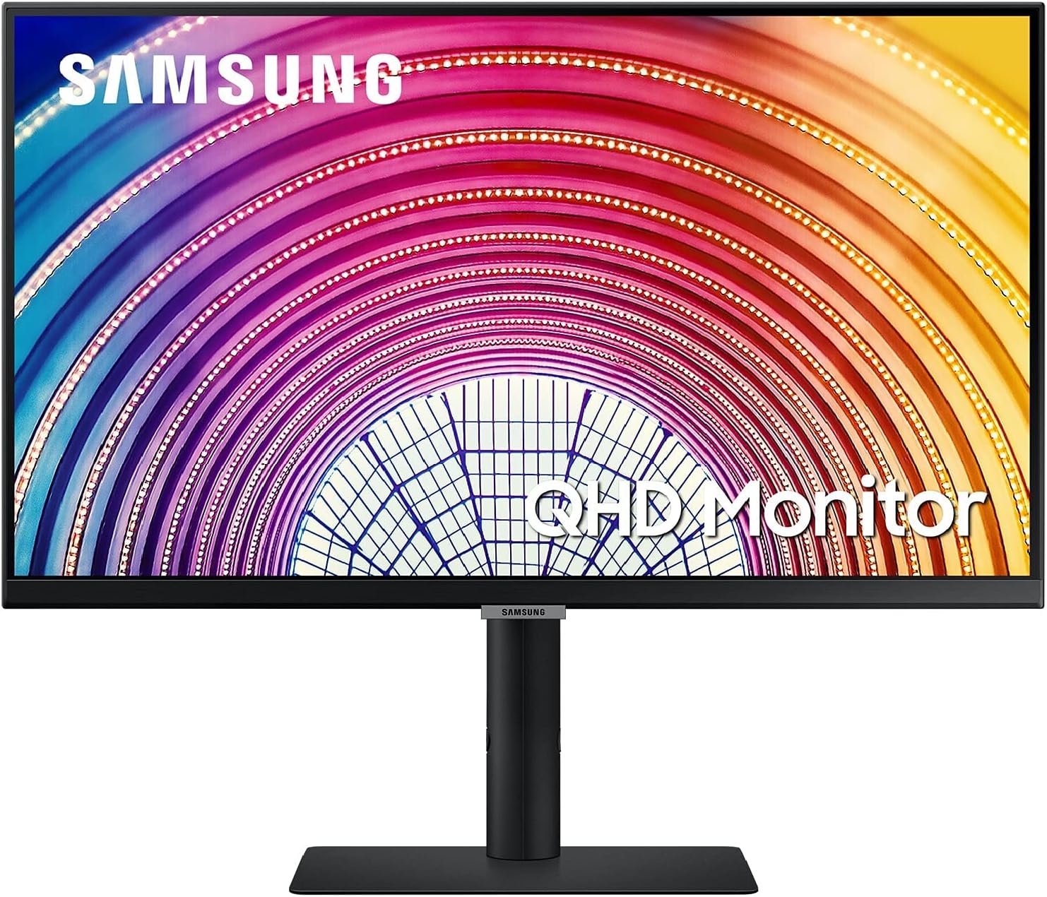 (Renewed) Samsung 60 Series 60.4 cm (24 inch), 2k WQHD Flat Computer Monitor (2,560 x 1,440) IPS, HDR10 (1 Billion Colors), Height Adjustable Stand, Eye Care, 75Hz LS24A600NWWXXL (Black)