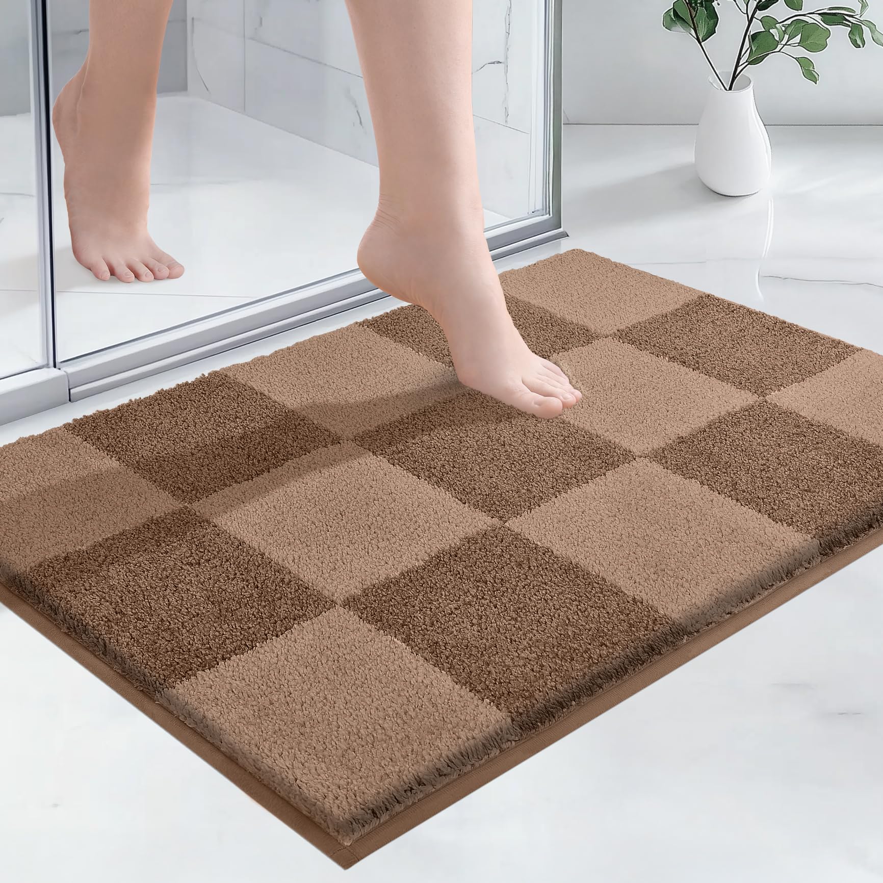 PURRUGS Bathroom Rug Non-Slip Machine Washable 24 x 36 Super Absorbent and Quick-Dry Bath Mat Extra Soft and