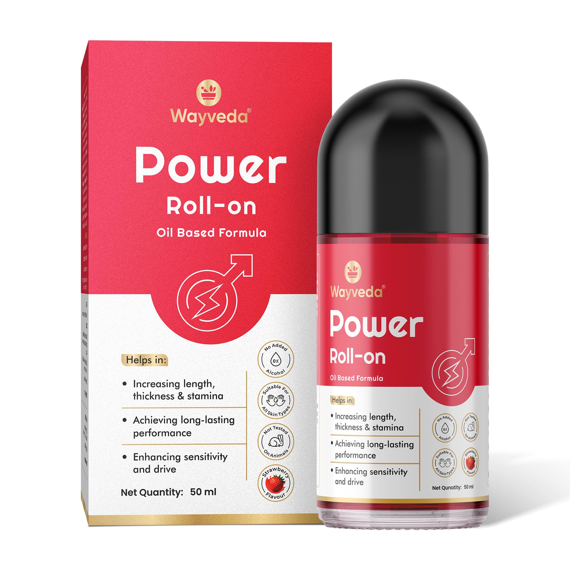 Power Roll-on Oil Based Formula for Men, 50 ml | Shilajit & Ashwagandha, Boosts Stamina & Strength, No Added Alcohol, Strawberry Flavour, All Skin Types-picture-18