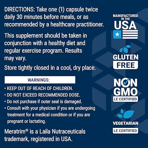 Miniatura 7 de Life Extension Waist Control, S. indicus, mangostán, meratrim, peso saludable, cintura, sin OMG, sin gluten, vegetariano, 60 cápsulas