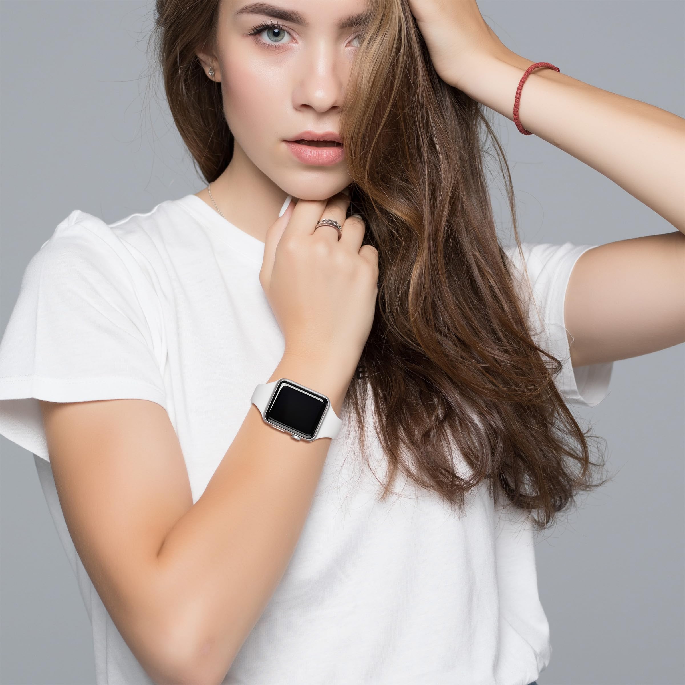 Bracelet en silicone compatible avec Apple Watch 41 mm, 38 mm, 40 mm, 46 mm, 45 mm, 42 mm, 44 mm, bracelet de rechange sport fin pour iWatch Series 11 10 9 8 7 6 5 4 SE Ultra 3 2