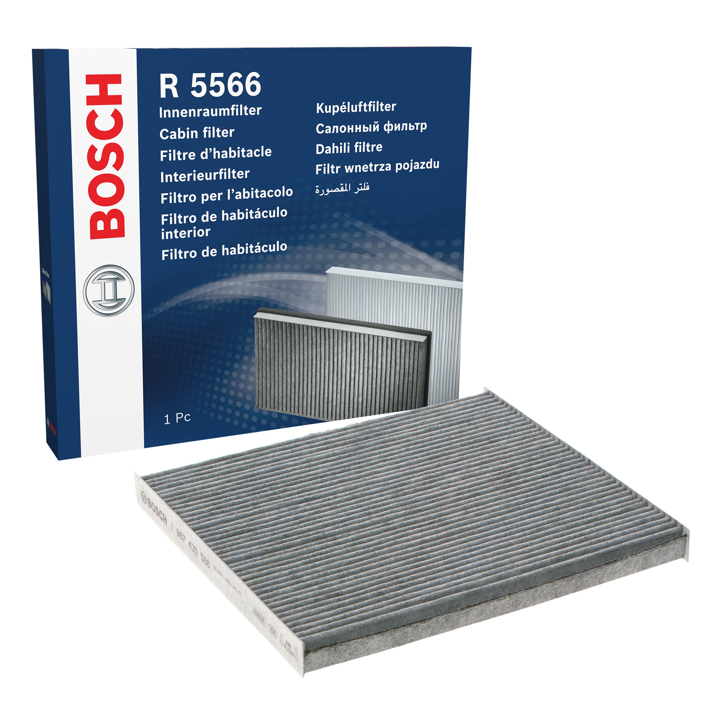 Bosch A8566 Filtre D'Habitacle FILTER+pro Anti-Odeurs Anti-Bactérien - Efficace Contre Allergènes Et Virus