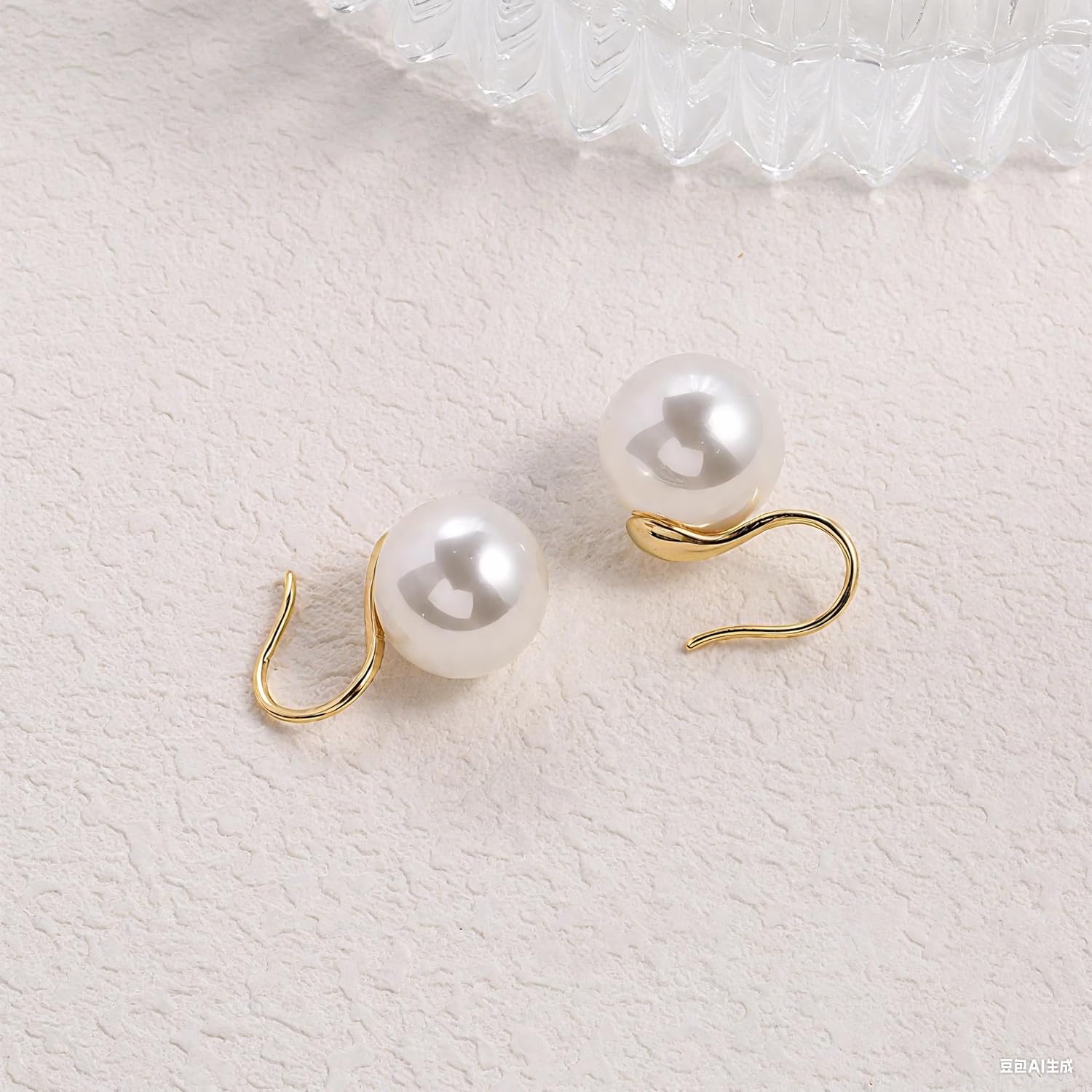 Pearl Drop Earrings for Women, 14K Gold Plated 10mm Pearl, Elegant Minimalist Dangle Earrings for Wedding & Bridesmaid - Image 2